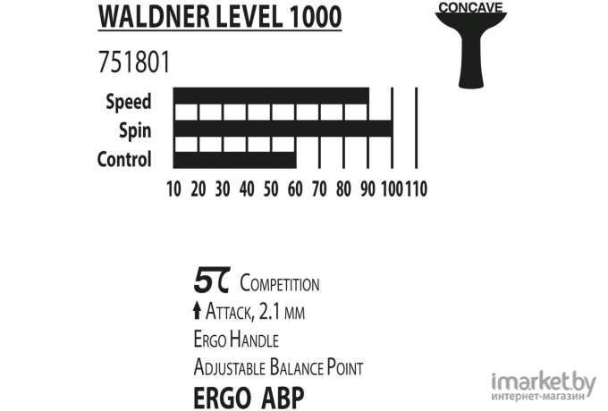 Ракетка для настольного тенниса Donic Waldner 1000 [751801]