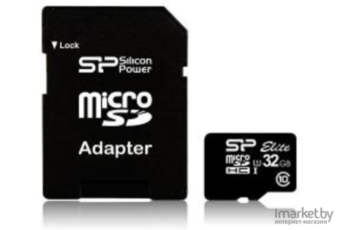 Карта памяти Silicon-Power microSD 32GB Elite microSDHC Class 10 UHS-I [SP032GBSTHBU1V10SP]
