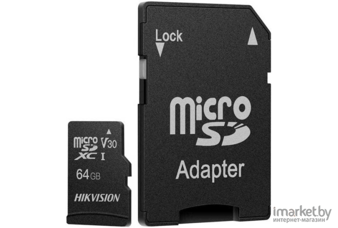 Карта памяти Hikvision microSDHC 64GB с SD адаптером [HS-TF-C1(STD)/64G/Adapter]