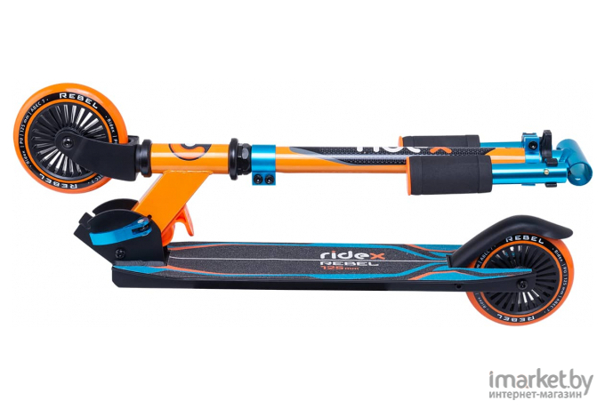 Самокат Ridex Rebel 125 мм оранжевый/голубой [УТ-00018382]