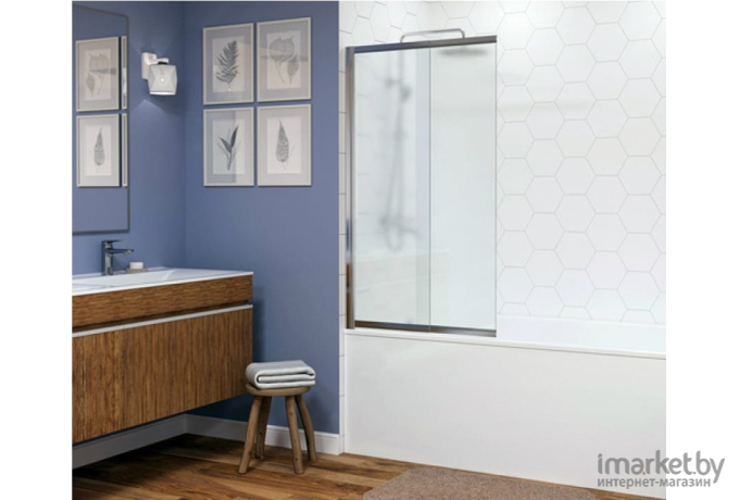 Стеклянная шторка для ванной Wasserkraft Main 41S02-100 140x100