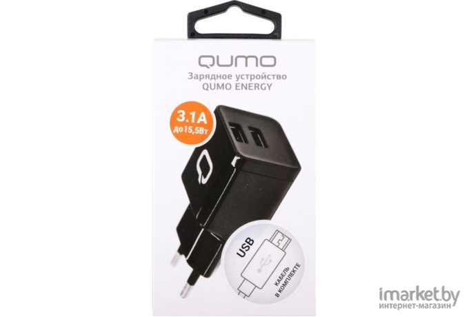 Сетевое зарядное устройство QUMO Energy, черный [0061M]