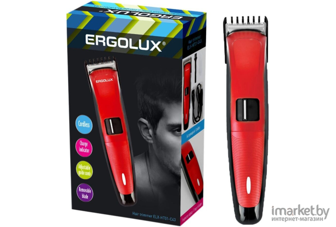 Триммер для волос и бороды Ergolux ELX-HT02-C42 серебро