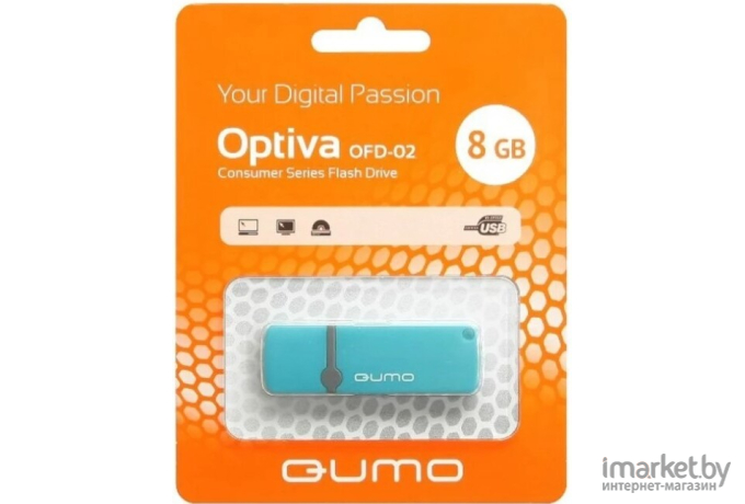 Usb flash QUMO 2.0 8GB Optiva 02 [QM8GUD-OP2-blue]