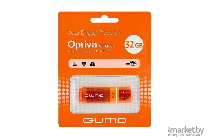 Usb flash QUMO 2.0 32GB Optiva 01 [QM32GUD-OP1-orange]