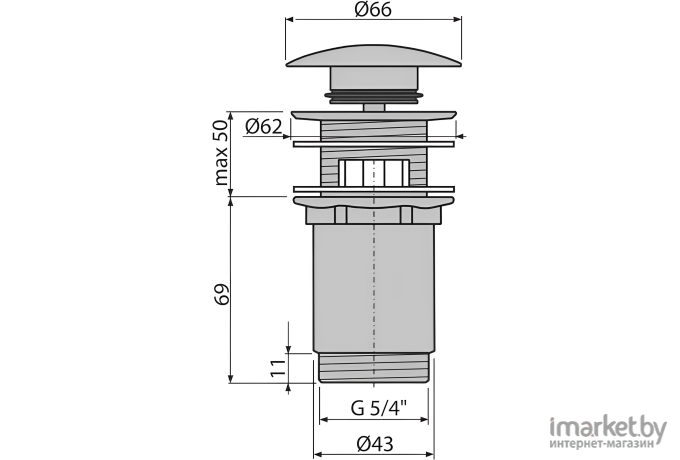 Донный клапан для сифона Alcaplast A392C-BL-01