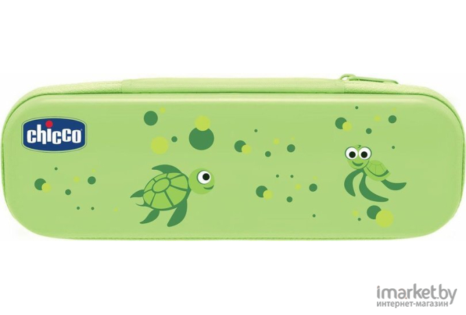Зубная щетка детская Chicco с футляром и зубной пастой зелёный [00006959000000]