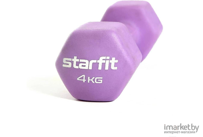 Гантель Starfit DB-201 4 кг фиолетовый/пастель [DB-201 фиолетовый/пастель 4 кг]