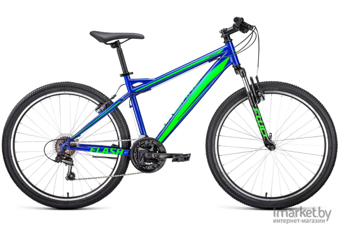 Велосипед Forward Flash 26 1.0 2022 синий/ярко-зеленый [RBK22FW26660]