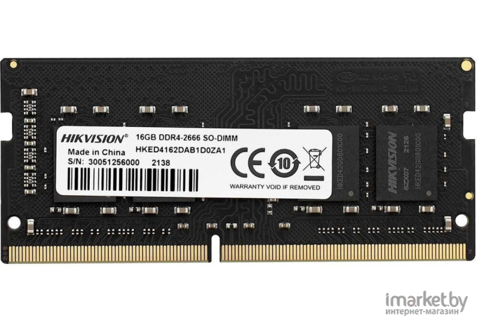 Оперативная память Hikvision 16GB DDR4 SODIMM PC4-25600 (HKED4162CAB1G4ZB1/16G)