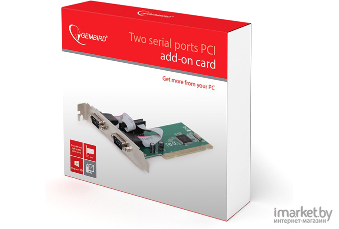 Контроллер COM Gembird SPC-1, в PCI, порты: 2 внешн. COM (RS232) (MOSCHIP MCS9865)