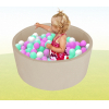 Kampfer Детский сухой бассейн Pretty Bubble бежевый + 200 шаров голубой/серый/жемчужный/прозрачный