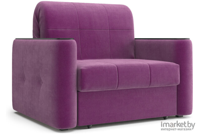 Кресло ЭТОмебель Ницца НПБ 0,8 Velutto 15 фиолетовый/накладка венге