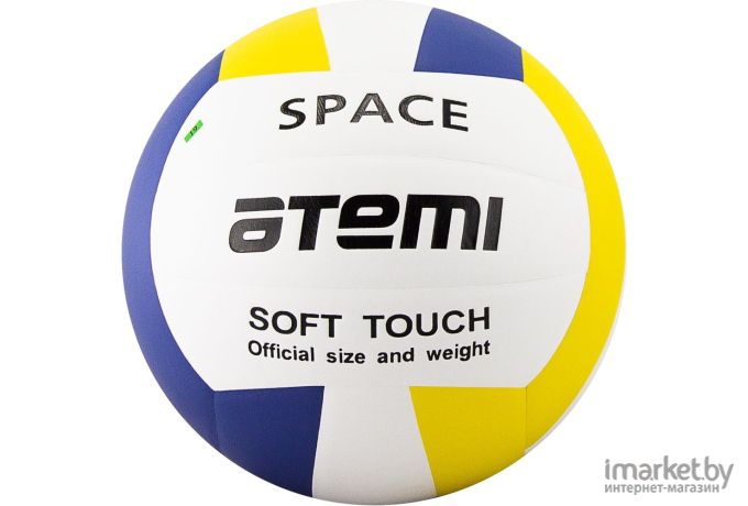 Мяч волейбольный Atemi Space синтетическая кожа PU Soft белый/желтый/синий