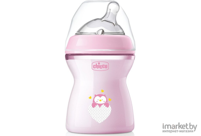 Набор CHICCO Nursery (бутылочки Natural Feeling 150мл + 250мл, пустышка) розовый (00081311600000)
