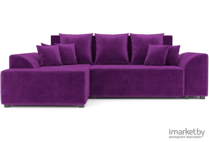 Угловой диван Mebel-Ars Каскад левый фиолетовый (М4-19-18)