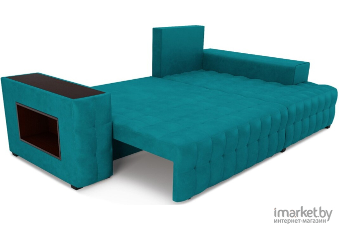 Угловой диван Mebel-Ars Мадрид правый бархат сине-зеленый (М4-20-2)