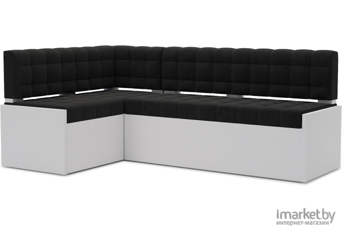 Кухонный диван Mebel-Ars Ганновер 178х82 левый велюр черный НВ-178 17 (М11-12-9)