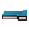 Кухонный диван Mebel-Ars Нотис 187х82 правый синий (М11-15-19)