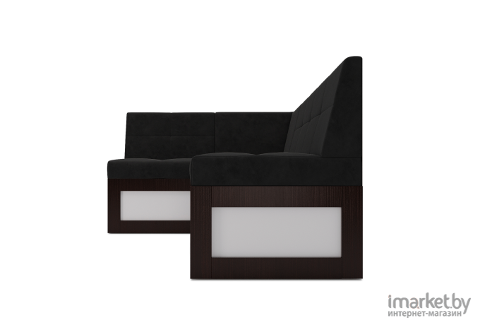 Кухонный диван Mebel-Ars Нотис 187х82 левый велюр черный НВ-178 17 (М11-16-9)