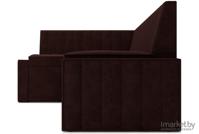 Кухонный диван Mebel-Ars Вермут 193х82 левый велюр шоколад HB-178 16 (М11-20-8)