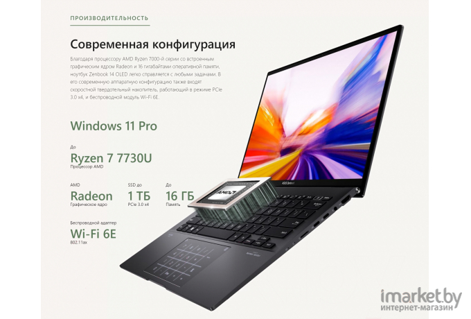 Ноутбук ASUS UM3402Y (UM3402YA-KP290) (90NB0W95-M00J70)