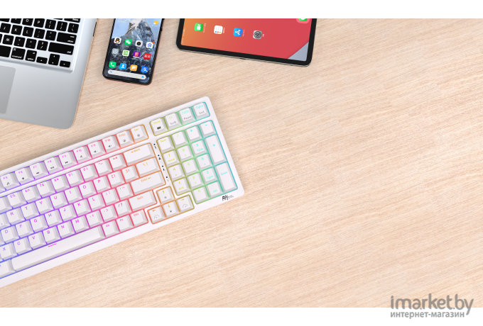 Беспроводная клавиатура Royal Kludge RK98 White (USB/2.4 GHz/Bluetoth, RGB, Hot Swap, Red switch)