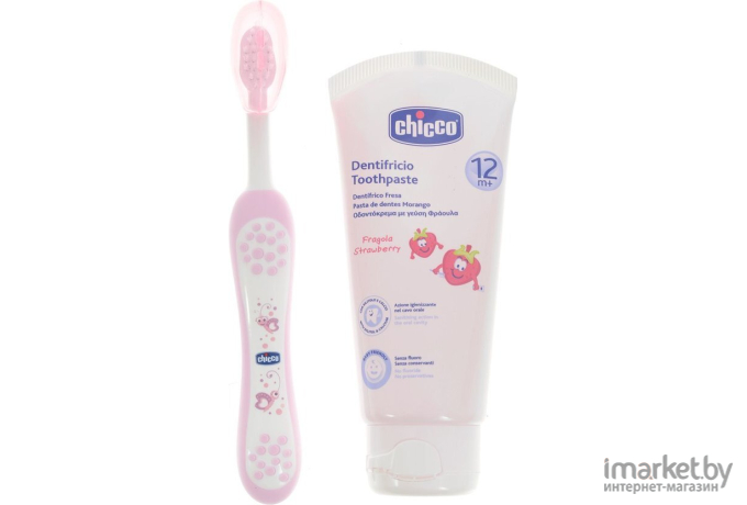 Набор для чистки зубов CHICCO (футляр, средство для чистки зубов и щетка) розовый (00006959100000)