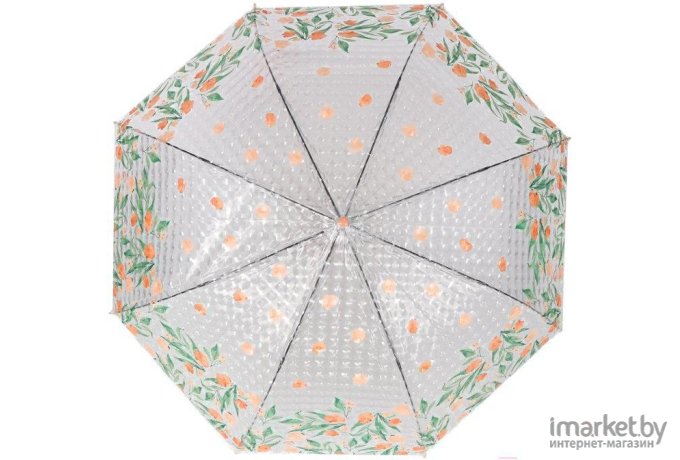 Зонт-трость МихиМихи Цветочки с 3D эффектом оранжевый (MM10409)