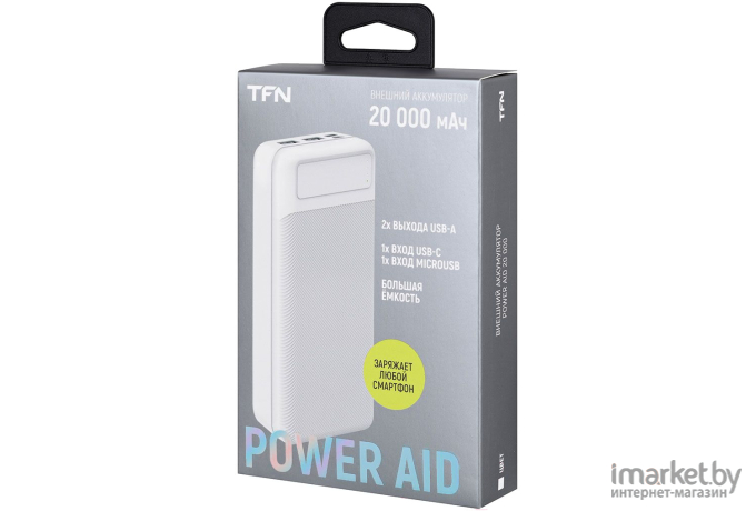 Портативное зарядное устройство (power bank) TFN 20000mAh PowerAid 20 белый (TFN-PB-279-WH)