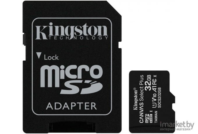 Карта памяти Kingston Canvas Select Plus 32GB (SDCS2/32GB-2P1A)