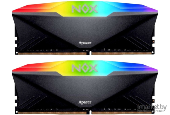 Оперативная память Apacer DDR4 DIMM 16GB Kit 2x8Gb 3600 MHz NOX RGB Aura2 (AH4U16G36C25YNBAA-2)