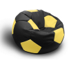 Бескаркасное кресло LoftyHome Мяч экокожа черный/желтый