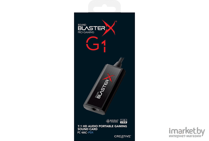 Звуковая карта Creative USB Sound BlasterX G1 (BlasterX Acoustic Engine Pro) 7.1 Ret (70SB171000000)
