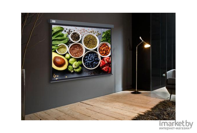 Проекционный экран Cactus 150x150см Wallscreen CS-PSW-150X150-SG серый