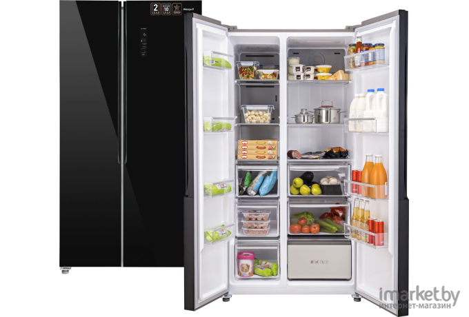 Холодильник Weissgauff Premium WSBS 736 NFBG Inverter Professional Черный (430190)