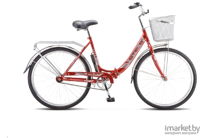 Велосипед Stels Pilot-810 26 Z010 р. 19 красный + корзина (LU082112/LU093334)