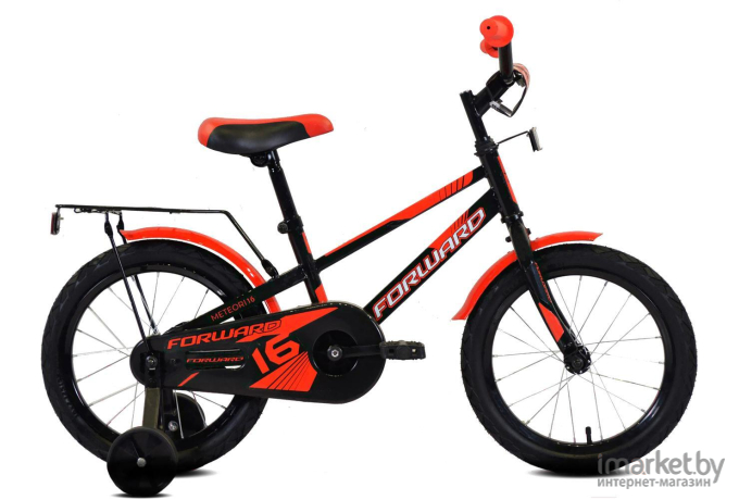 Детский велосипед Forward Meteor 16 2020-2021 черный/красный (1BKW1K1C1020)