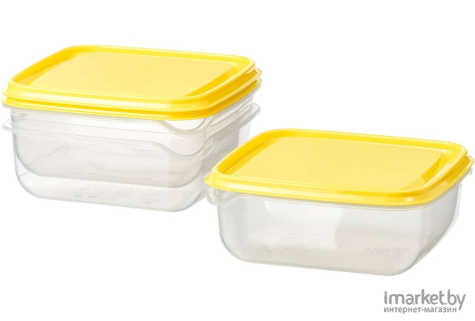 Набор контейнеров Ikea Прута прозрачный/желтый (903.358.43)