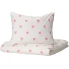 Постельное белье Ikea Барндрем сердечки белый/розовый (605.043.66)