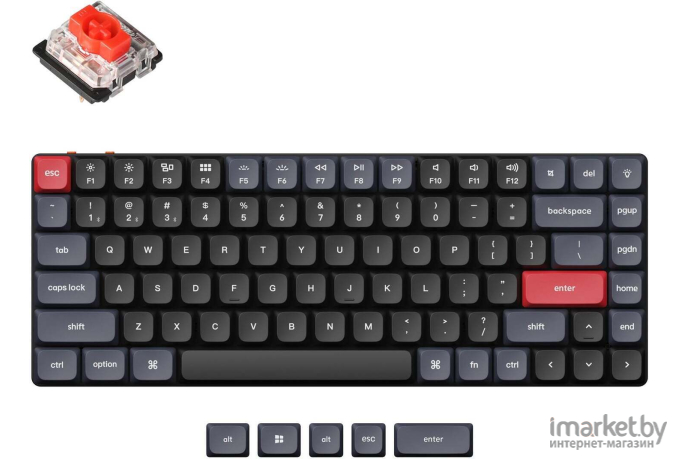 Беспроводная клавиатура Keychron K3 Pro Grey (RGB, Hot-Swap, ABS+Alum, Gateron low profile Mechanical Red Switch, RU)