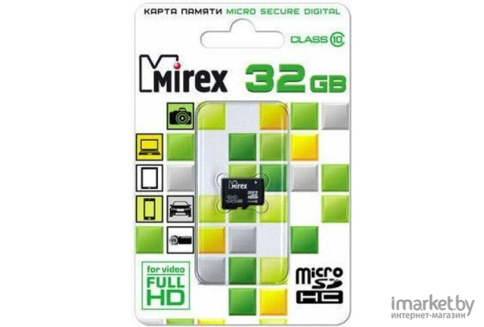 Карта памяти Mirex microSDHC (Class 10) 32GB (13612-MC10SD32)