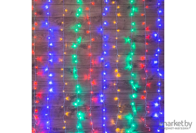 Светодиодный занавес Neon-night Дождь 1.5х1.5 м разноцветный [235-039]