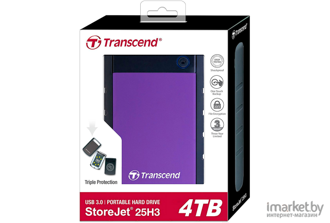 Внешний жесткий диск Transcend StoreJet 25H3P 4TB [TS4TSJ25H3P]