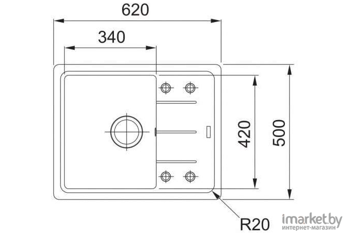 Кухонная мойка Franke BFG 611C 3,5 оборач., бежевый, стоп-вентиль в комплекте [114.0280.846]